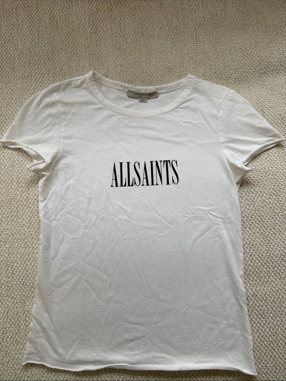 All Saints White Short-Sleeve Logo Tee